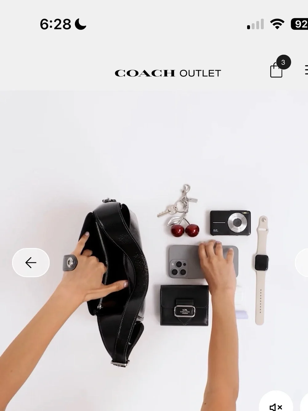 NWOT Coach patent Leather Hadley Bag - Black